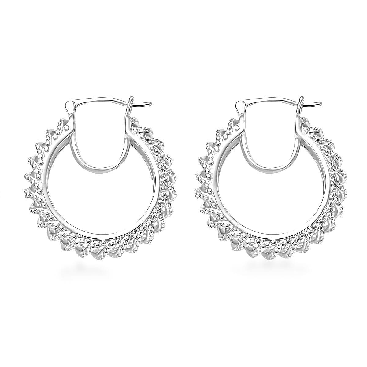 Karis Diamond Accent Hoop Earrings in Platinum Bond