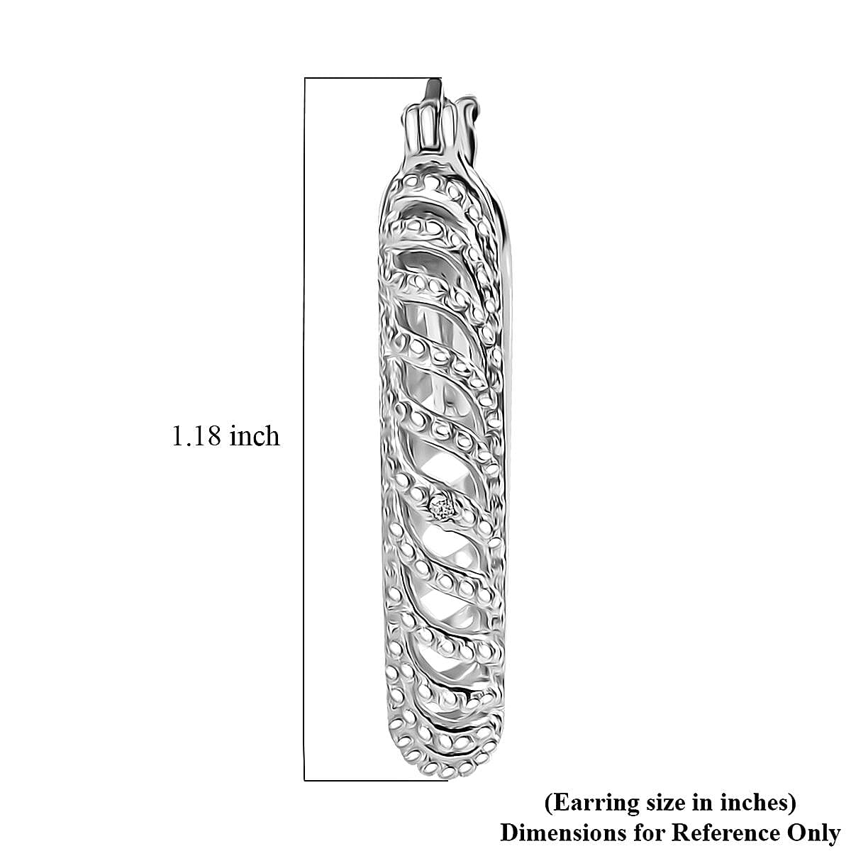 Karis Diamond Accent Hoop Earrings in Platinum Bond