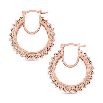Karis Diamond Accent Hoop Earrings in 18K RG Plated
