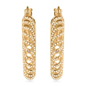 Karis Diamond Accent Hoop Earrings in 18K YG Plated