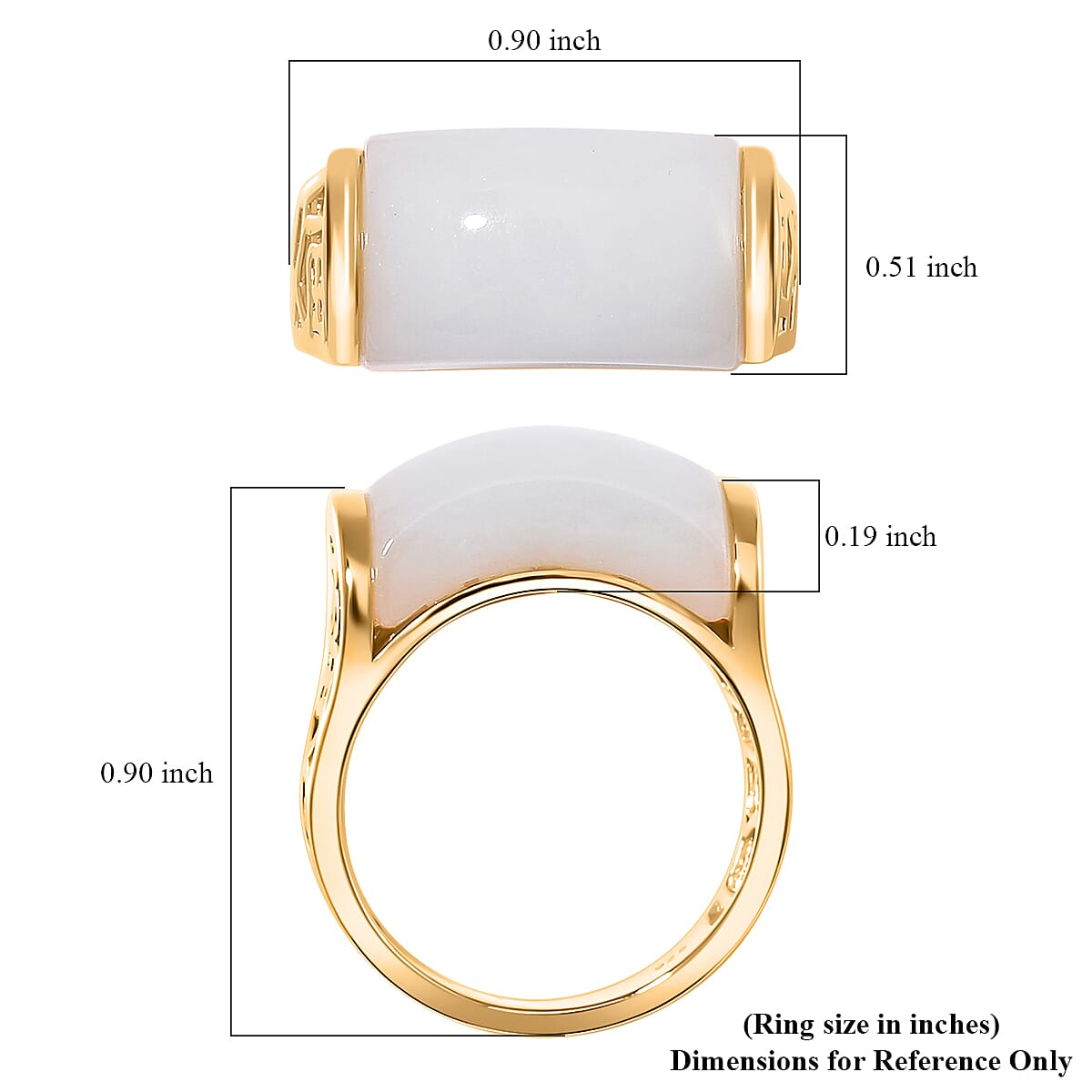 Natural Jade 15.15 ctw Ring in Vermeil Yellow Gold Over Sterling Silver (Size 8.0) image number 4