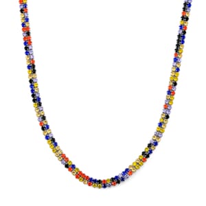 Multi Color Austrian Crystal Necklace 18-20 Inches in Stainless Steel