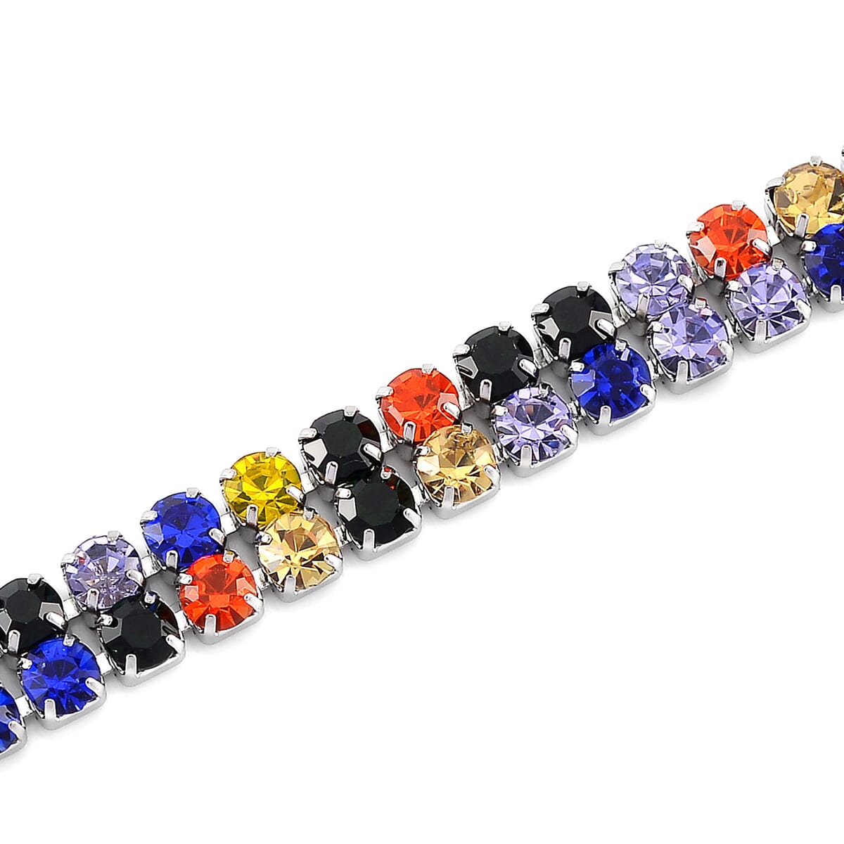 Multi Color Austrian Crystal Necklace 18-20 Inches in Stainless Steel image number 3