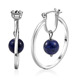 Karis Lapis Lazuli 8.00 ctw Earrings in Platinum Bond