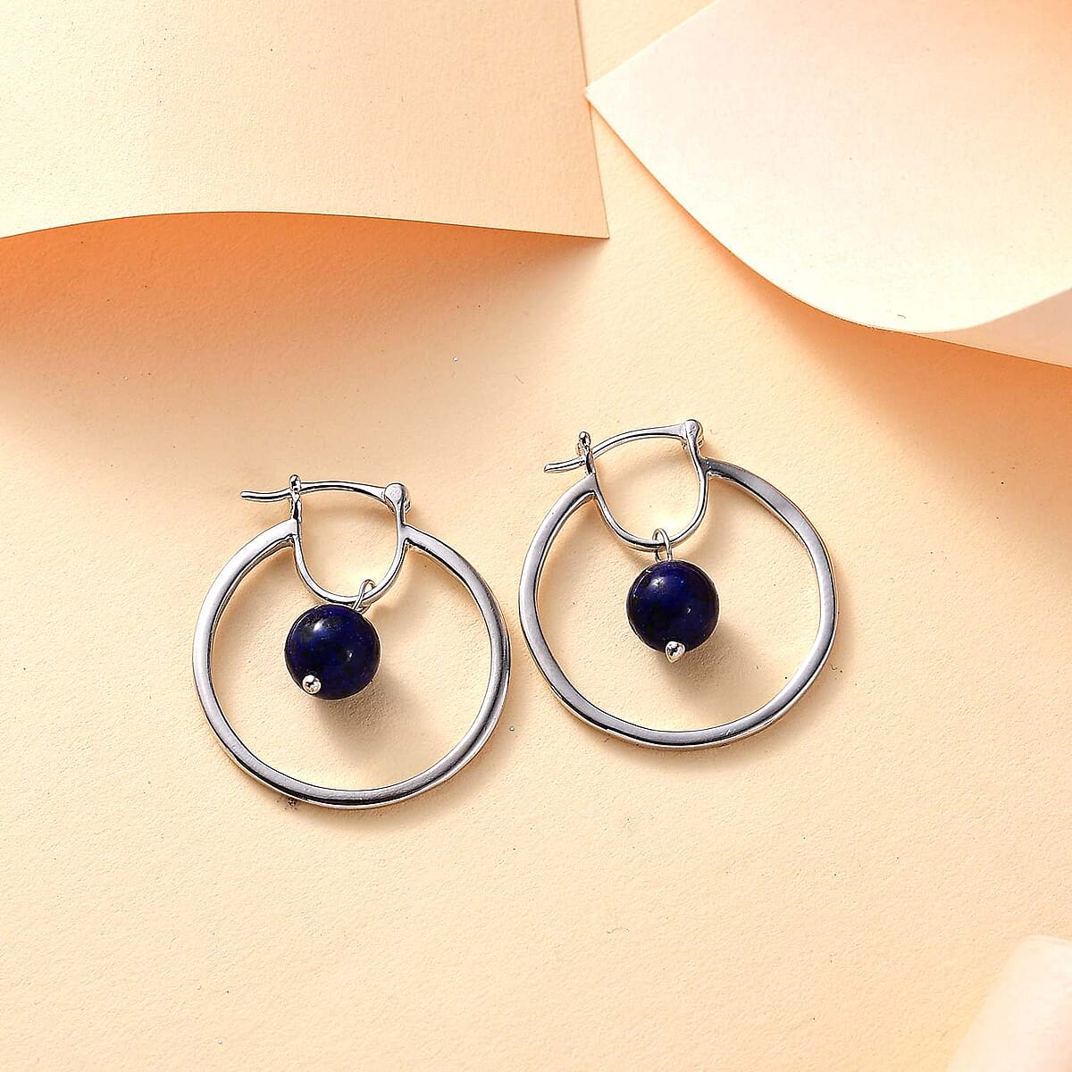 Karis Lapis Lazuli 8.00 ctw Earrings in Platinum Bond image number 1