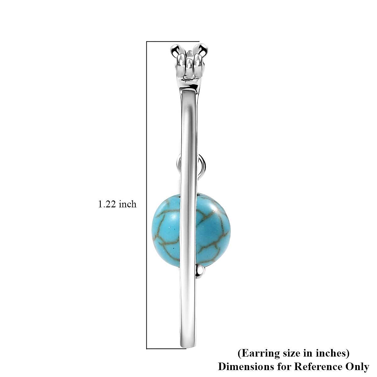 Karis Blue Howlite 6.75 ctw Earrings in Platinum Bond  image number 4