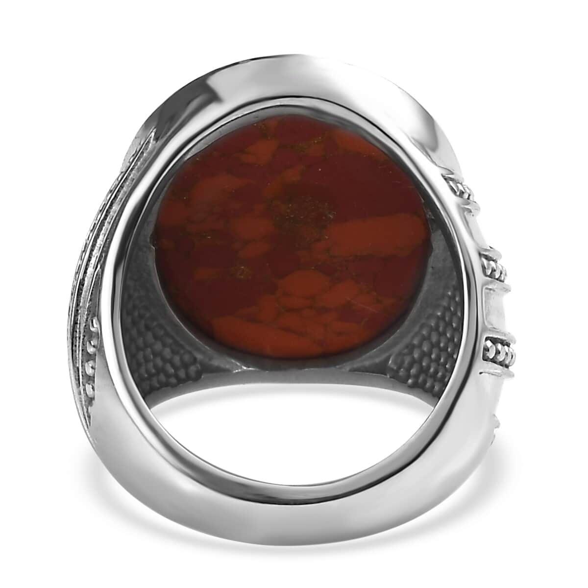 Mojave Orange Turquoise 14.50 ctw Ring in Stainless Steel (Size 10.0)  image number 4