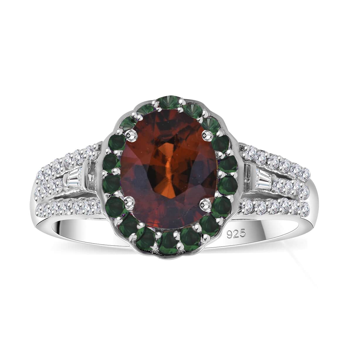 Sunset Zircon and Multi Gemstone 2.75 ctw Ocean Bloom Ring in Rhodium Over Sterling Silver (Size 7.0)  image number 0