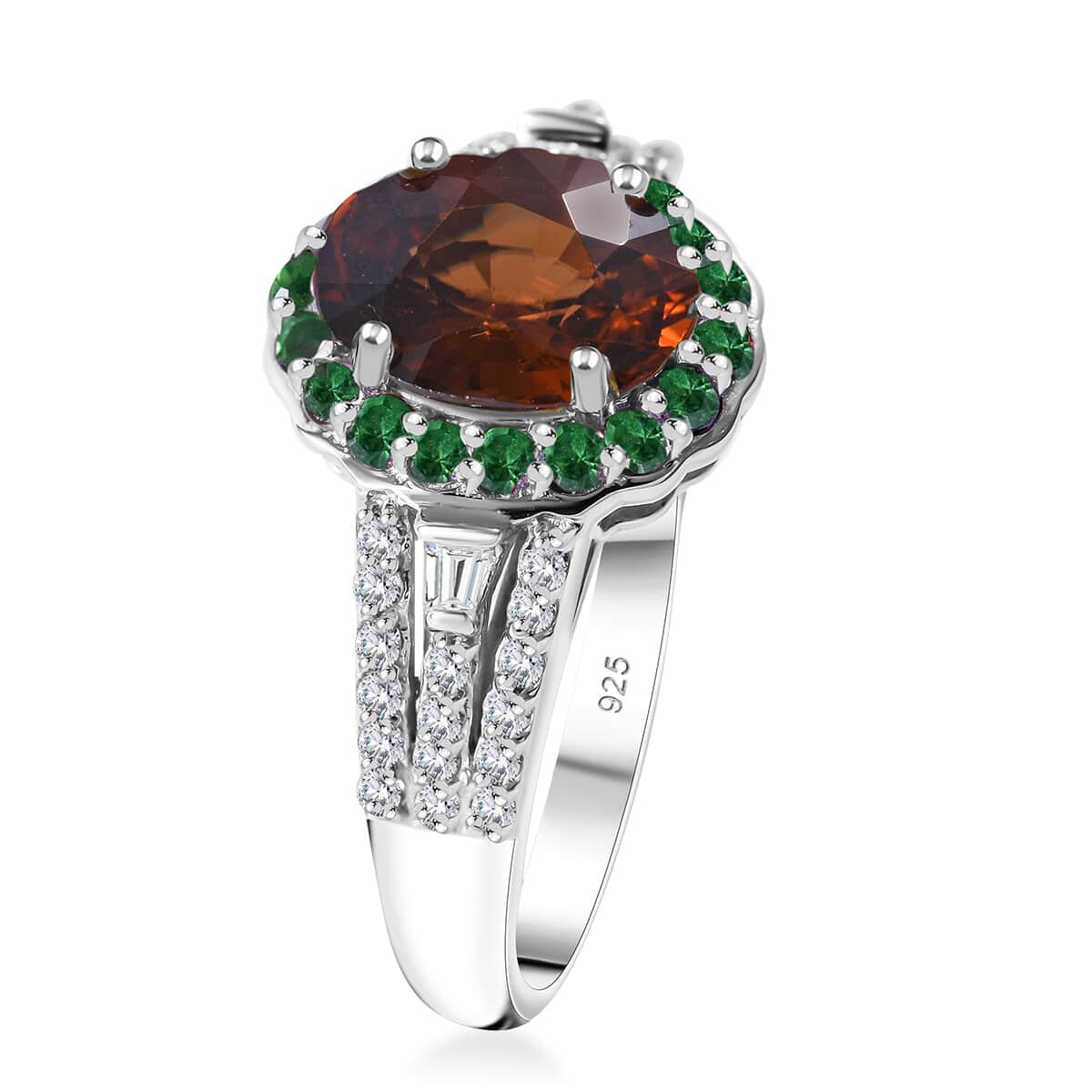 Sunset Zircon and Multi Gemstone 2.75 ctw Ocean Bloom Ring in Rhodium Over Sterling Silver (Size 7.0)  image number 2