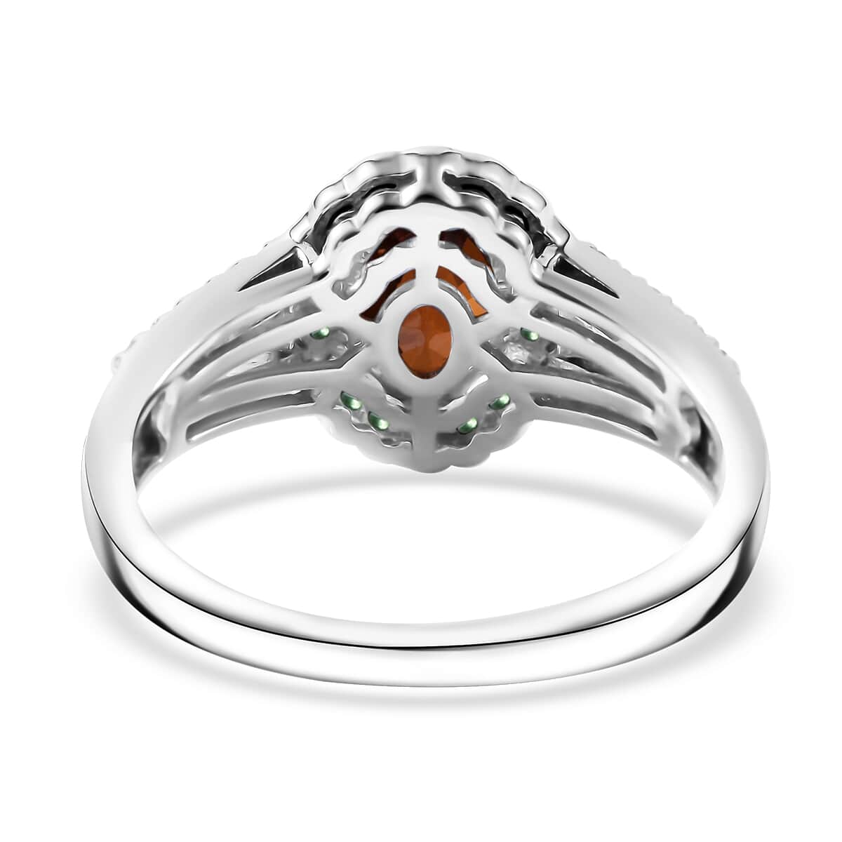 Sunset Zircon and Multi Gemstone 2.75 ctw Ocean Bloom Ring in Rhodium Over Sterling Silver (Size 7.0)  image number 3