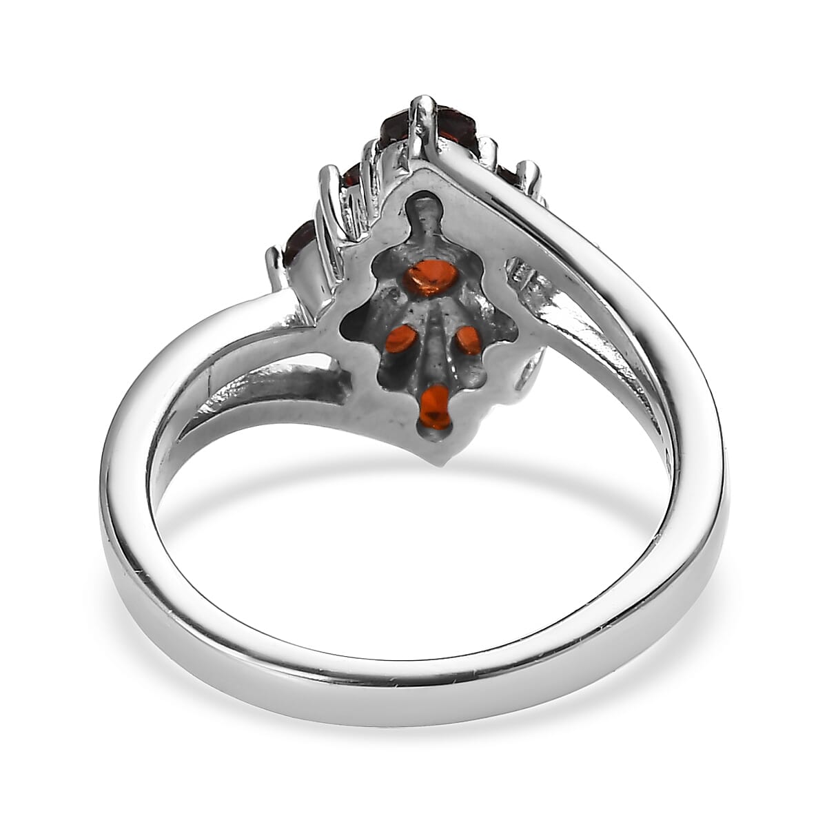 Mozambique Garnet 1.30 ctw Ring in Stainless Steel (Size 5.0)  image number 4