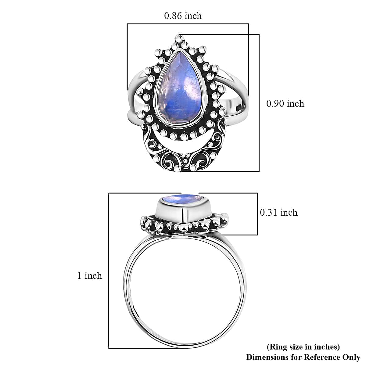 Bali Legacy Moon Glow Moonstone Ring in Sterling Silver (Size 8.0) 2.50 ctw image number 5