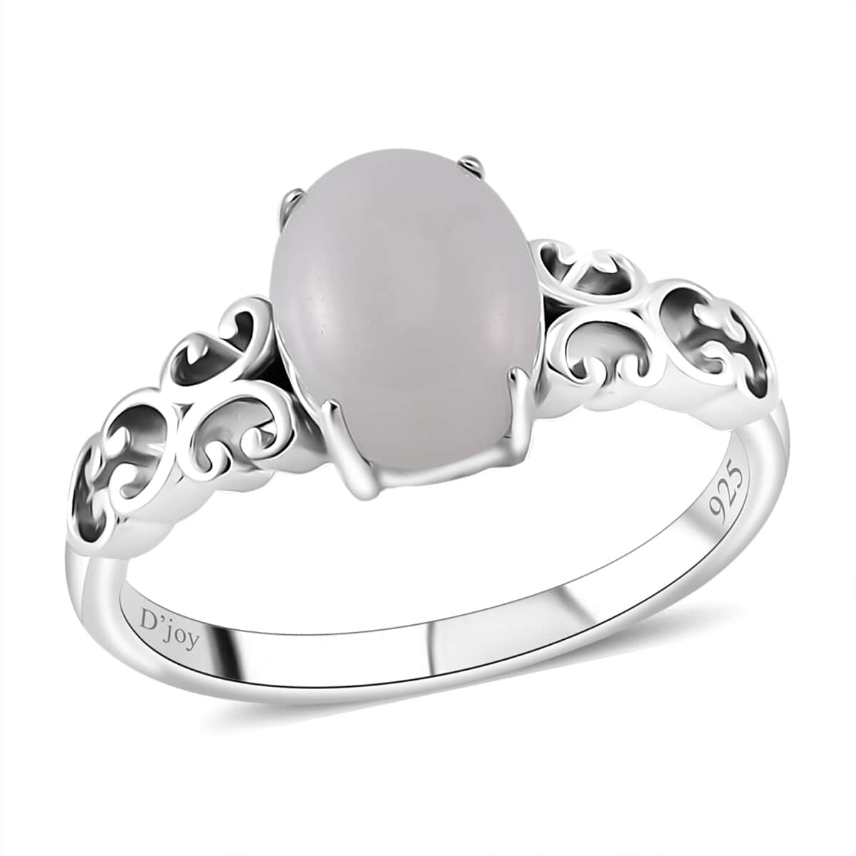 Natural Jade 4.00 ctw Solitaire Ring in Rhodium Over Sterling Silver (Size 10.0) image number 0