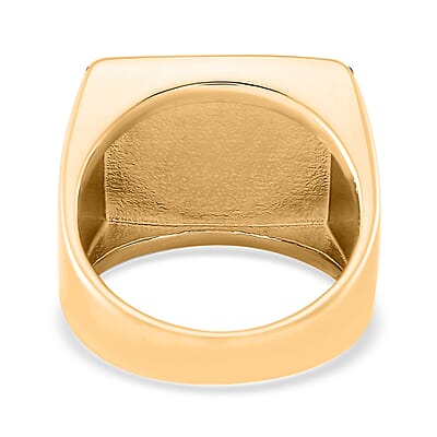 Yellow Tigers Eye 5.00 ctw Men's Ring in ION Plated YG Stainless Steel (Size 10.0) 