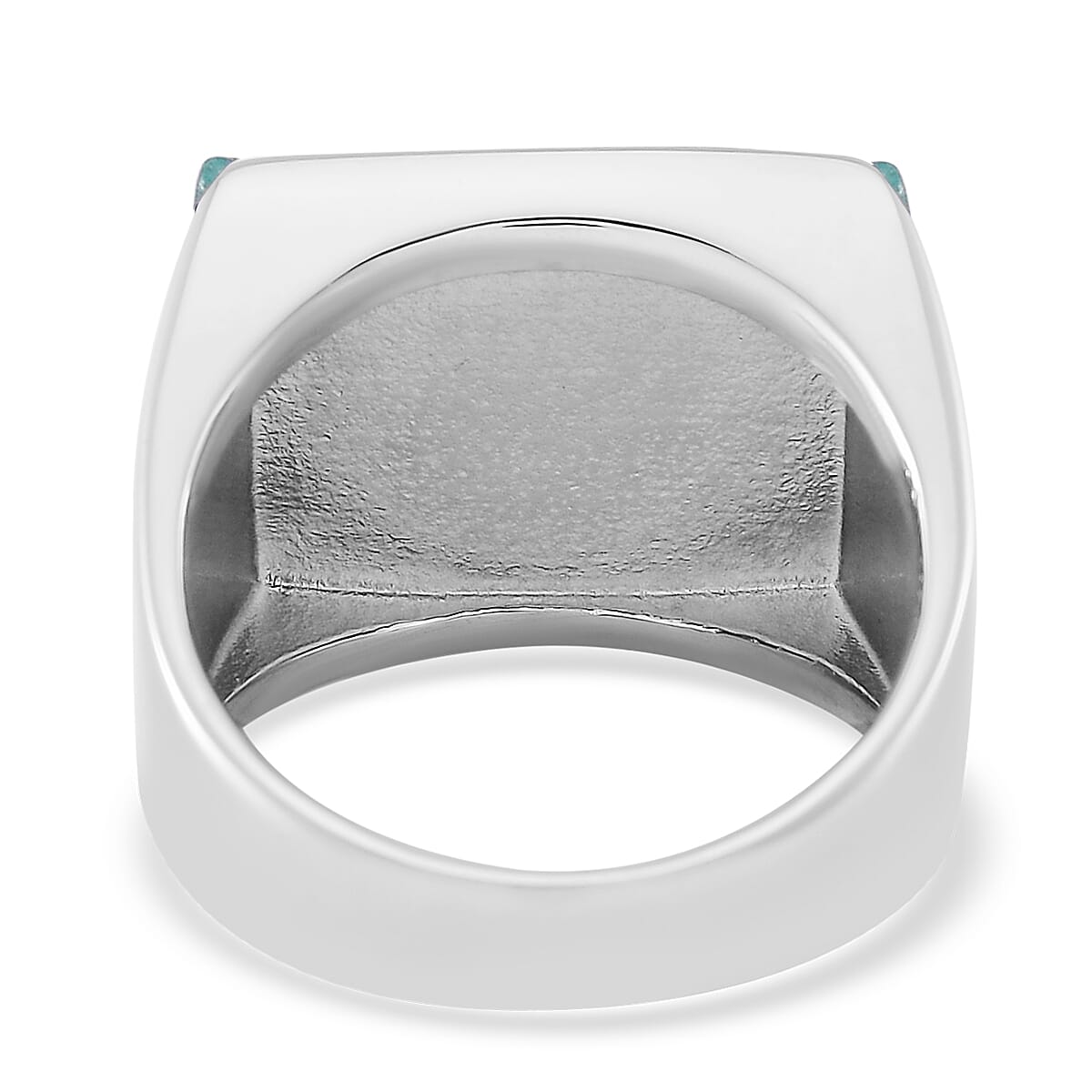 Amazonite 5.00 ctw Men's Ring in Stainless Steel (Size 10.0)  image number 4