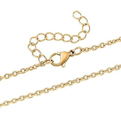 Yellow Tigers Eye 12.00 ctw Necklace 22-24 Inches in Stainless Steel