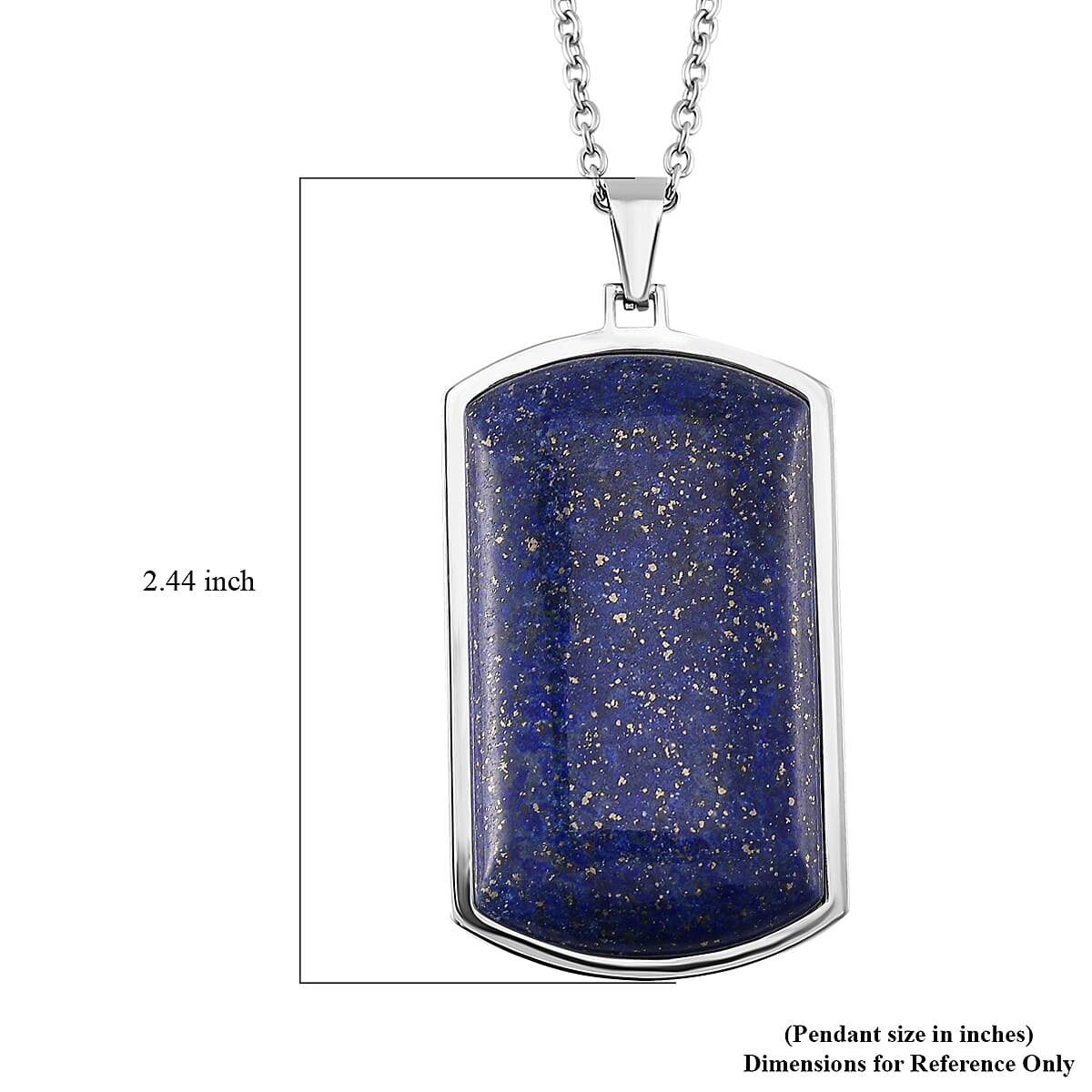 Lapis Lazuli 12.00 ctw Necklace 22-24 Inches in Stainless Steel  image number 6
