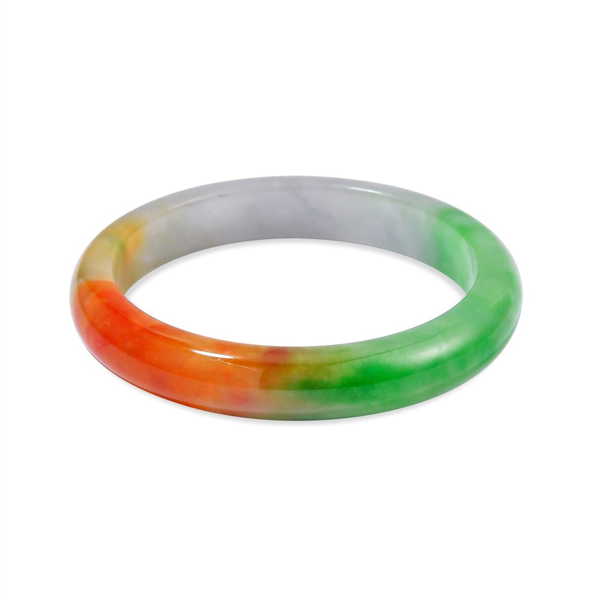 Multi Color Jade (D) 250.00 ctw Circle Bangle Bracelet (7.00 In) image number 0