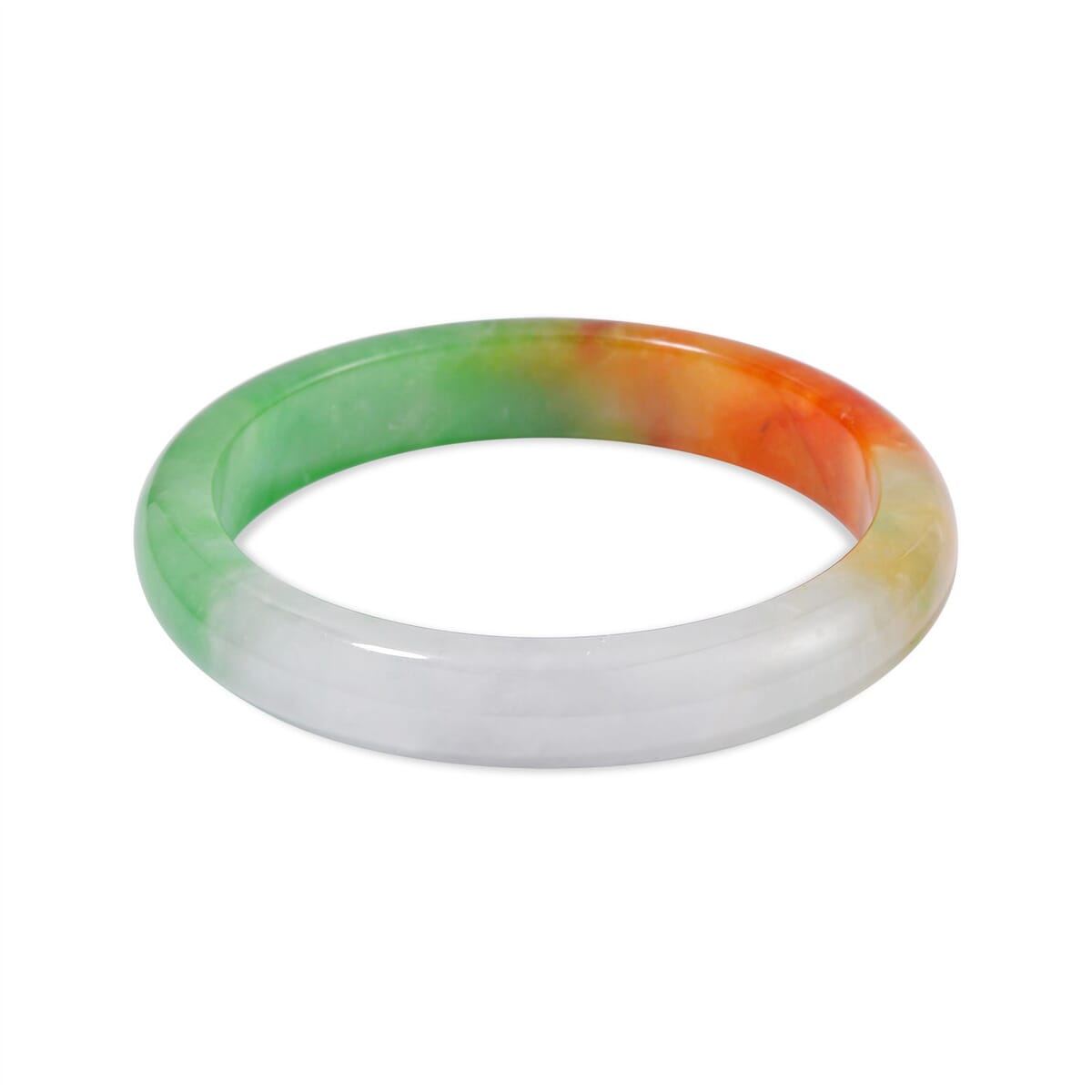 Multi Color Jade (D) 250.00 ctw Circle Bangle Bracelet (7.00 In) image number 3