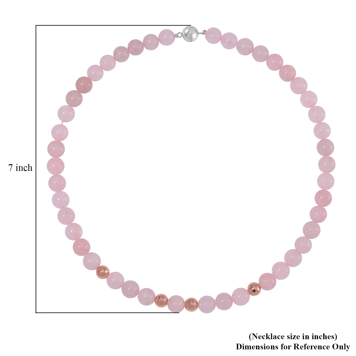 Galilea Rose Quartz Beaded Necklace 20 Inches in 14K RG Over Copper and Stainless Steel Lock 330.00 ctw