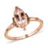 LUXORO 10K Rose Gold Premium Marropino Morganite and Natural Champagne Diamond Ring (Size 8.0) 2.40 Grams 1.75 ctw image number 0