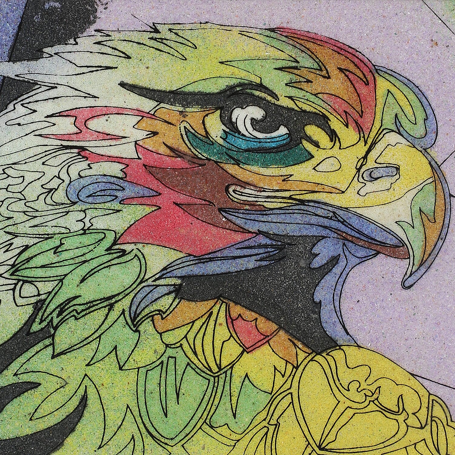 Multi Color Gemstone Eagle Painting Wooden Jewelry Box