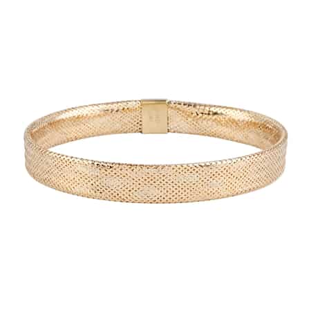 Maestro Gold Collection Italian 10K Yellow Gold Flat Mesh Bangle Bracelet (7.00 In) 2 Grams image number 0