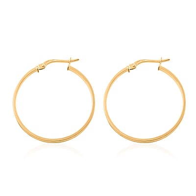 Ferrara Italian 14K Yellow Gold Diamond Cut Hoop Earrings 1.45 Grams