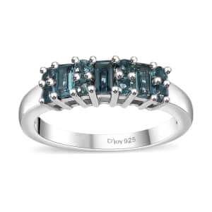 Pirineu Lagoon Tourmaline 0.90 ctw Ring in Rhodium Over Sterling Silver (Size 6.0)