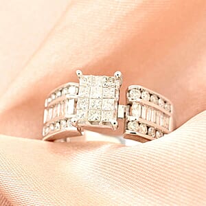 I3 Diamond 1.00 ctw Ring in 14K White Gold (Size 7.5) 5.15 Grams