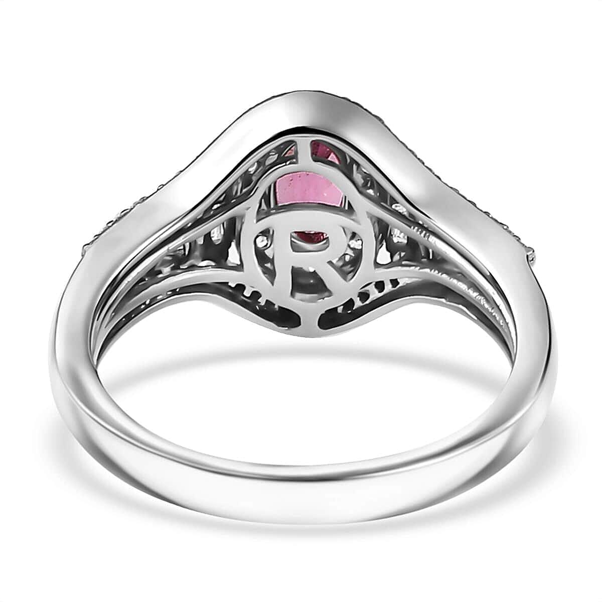Rhapsody AAAA Mahenge Spinel and E-F VS2 Diamond 1.20 ctw Ring in 950 Platinum (Size 10.0) 6.10 Grams image number 4