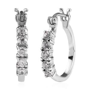 Simulated Diamond 2.00 ctw Hoop Earrings in Stainless Steel 