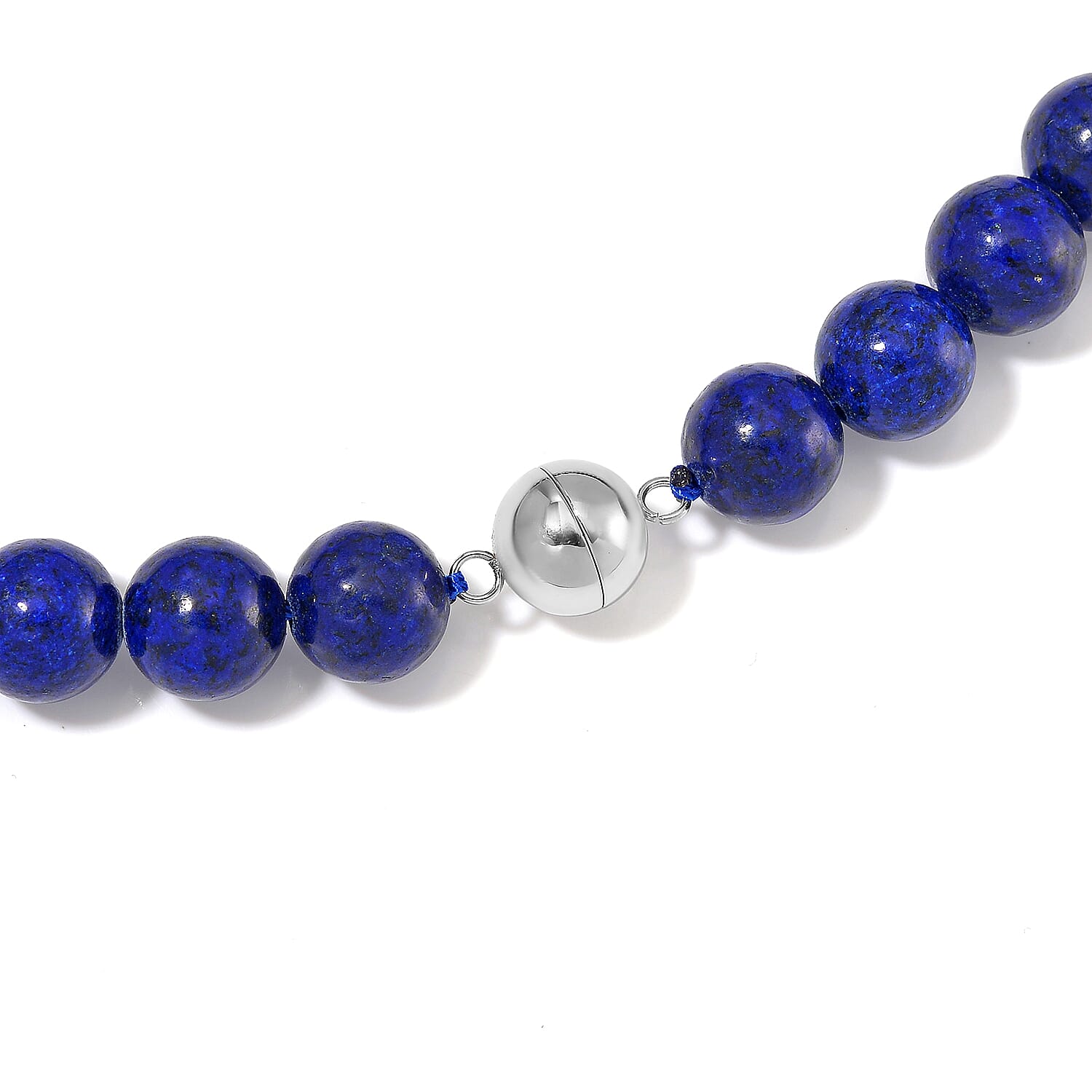 Lapis Lazuli Beaded Necklace 20 Inches in 14K RG Over Copper and Stainless Steel Lock 330.00 ctw