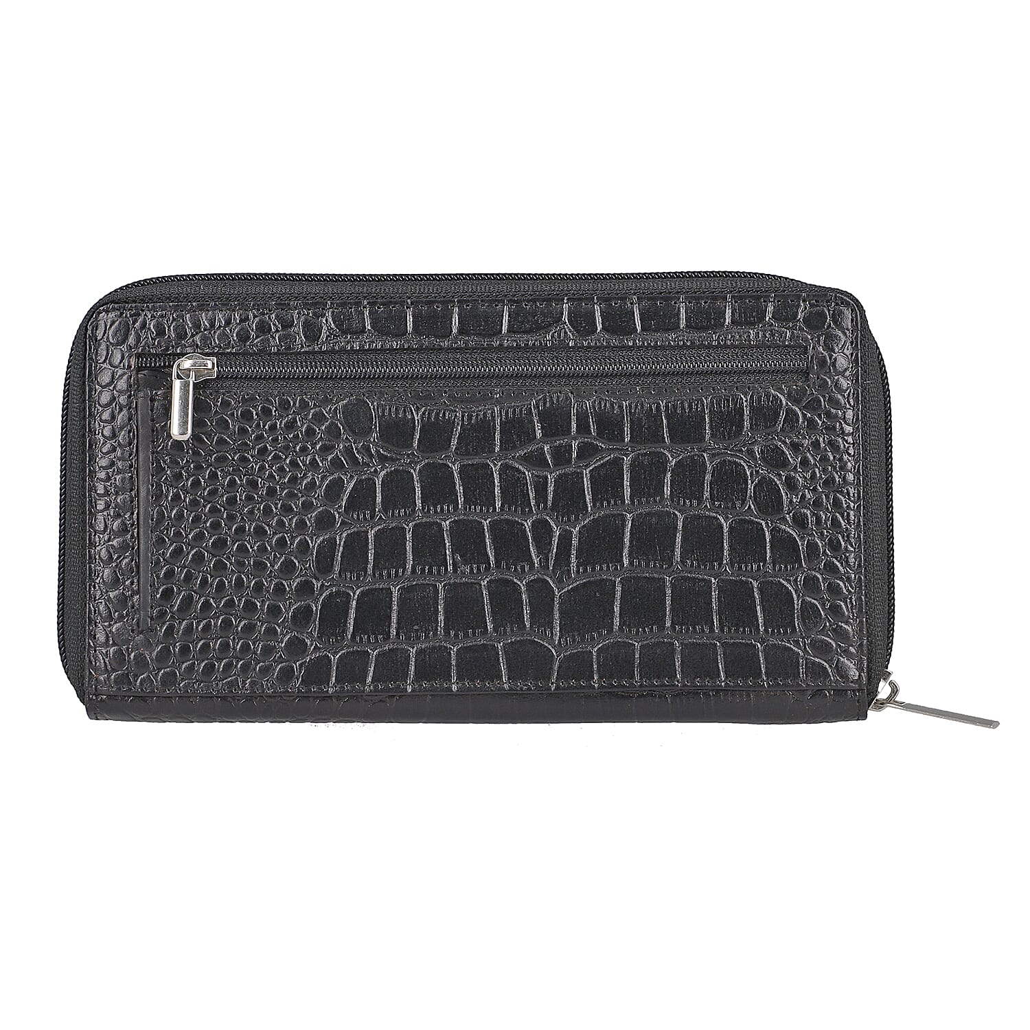 Union Code Black Crocodile Embossed Pattern RFID Protected Genuine Leather Wallet for Women , Leather Purse , Card Holder , Designer Wallet
