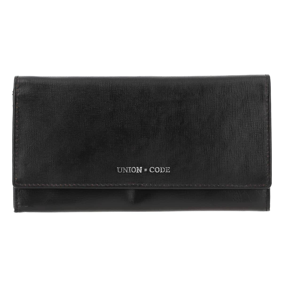 Union Code Black Genuine Leather RFID Women's Wallet image number 0