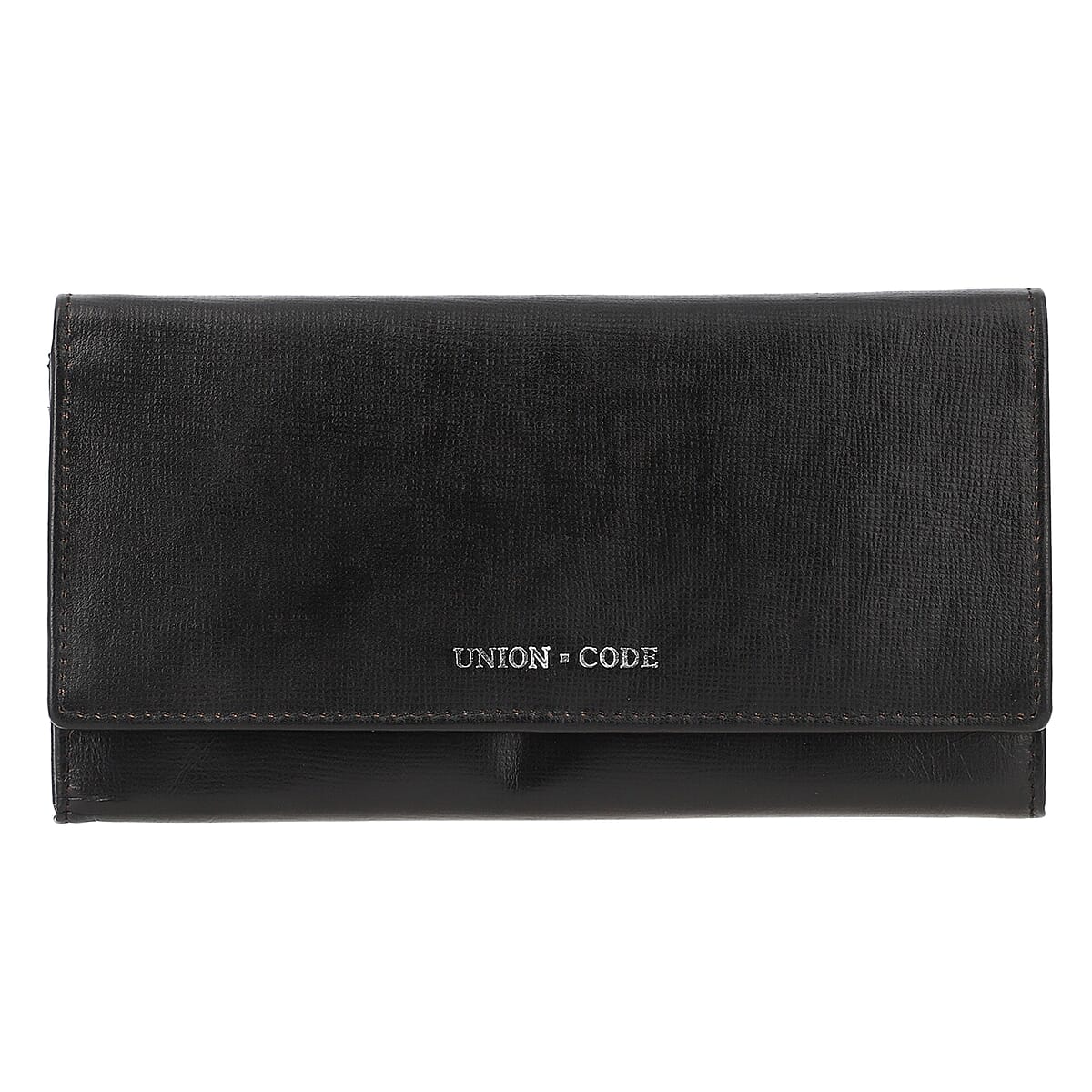 "UNION CODE -RFID Protected 100% Genuine Leather Women's Wallet SIZE: 7.5(L)x4.5(W) inches COLOR: Black " image number 0