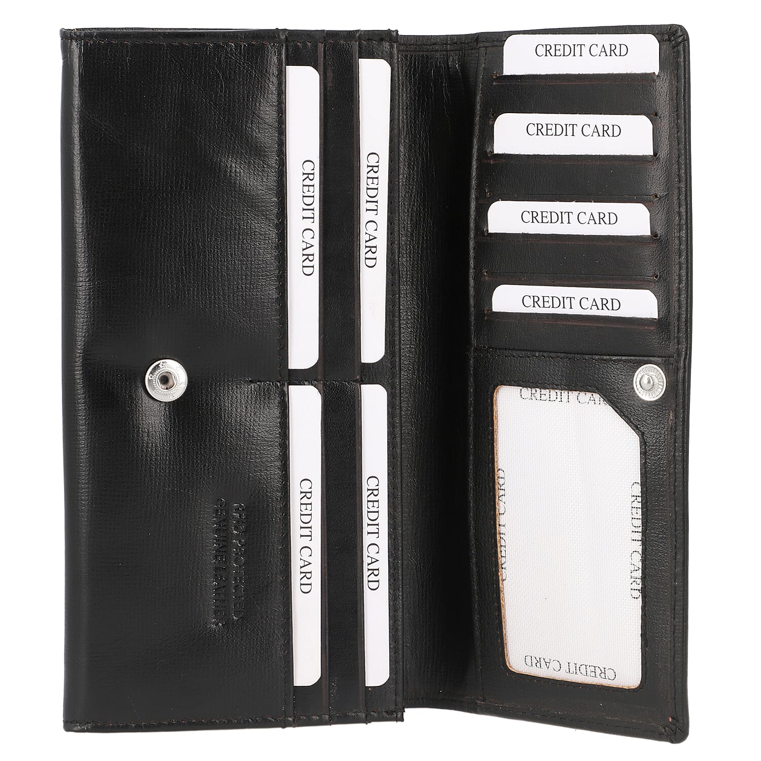 Union Code Black Genuine Leather RFID Women's Wallet