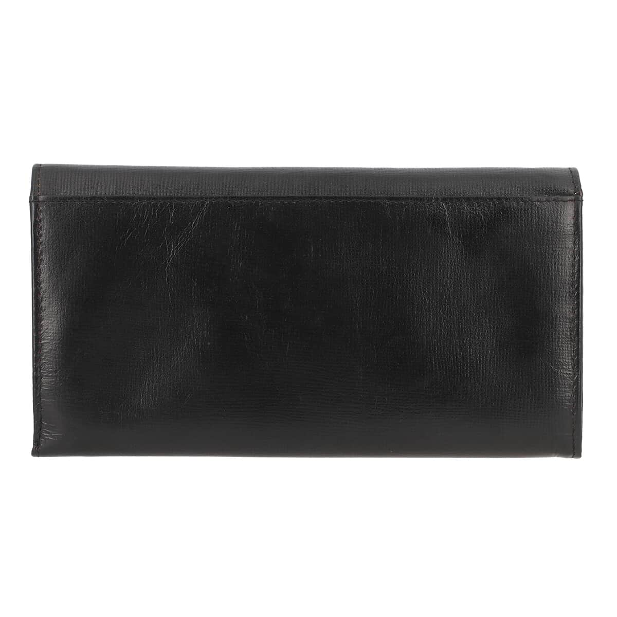 Union Code Black Genuine Leather RFID Women's Wallet image number 6