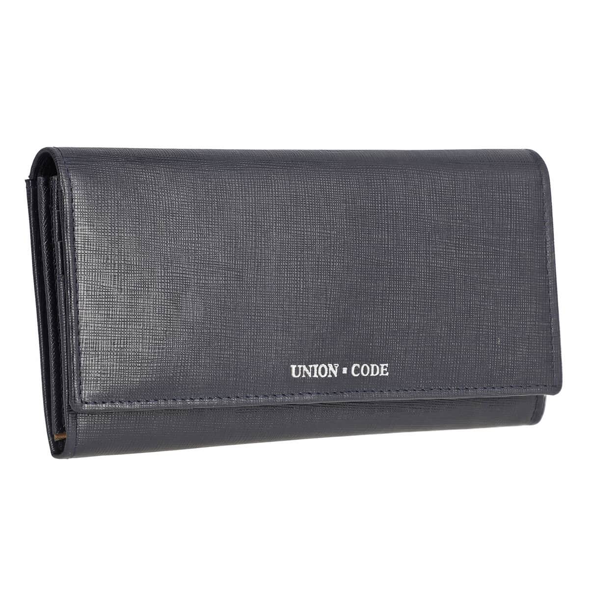 Union Code Navy Genuine Leather RFID Women's Wallet image number 5