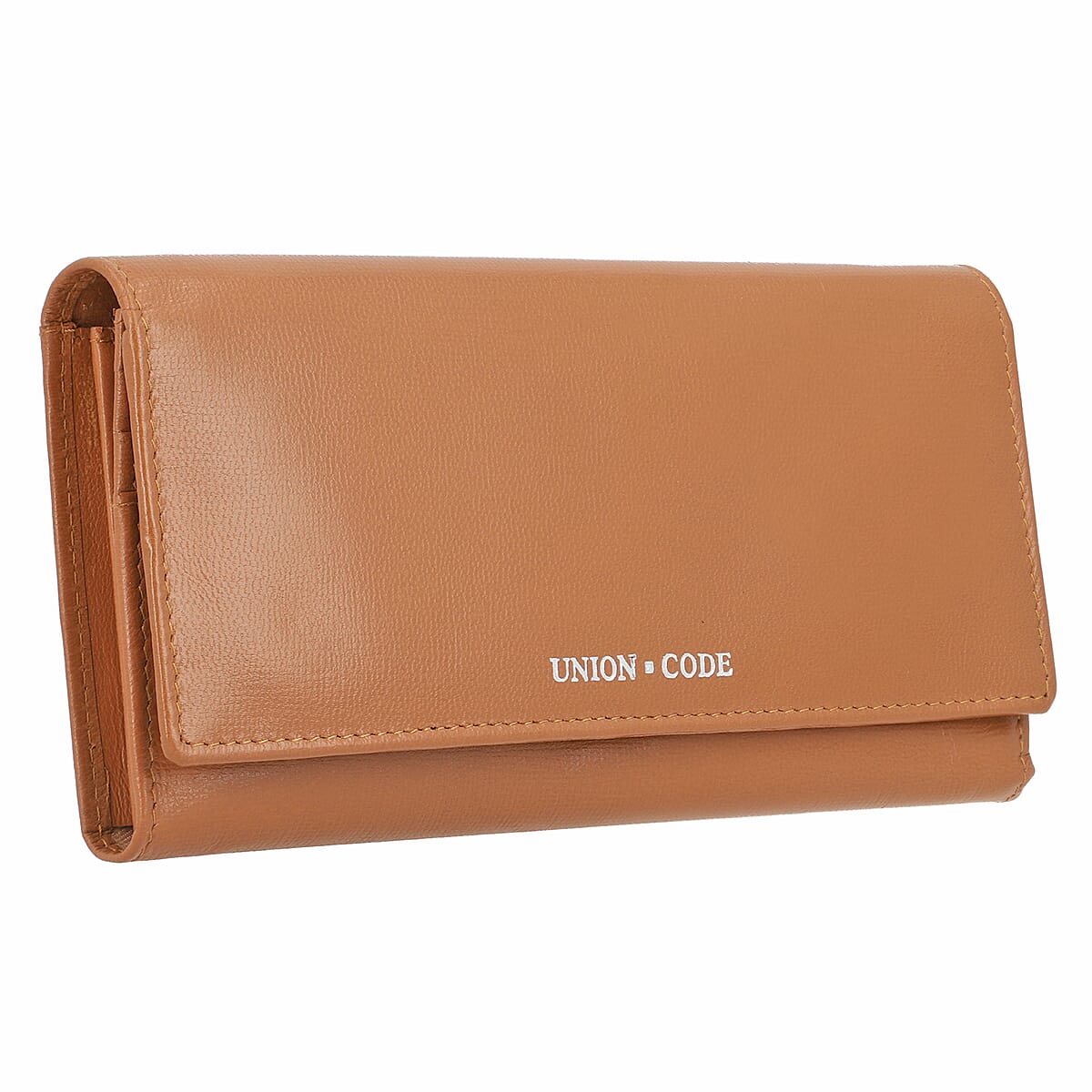 Union Code Tan Genuine Leather RFID Women's Wallet image number 5