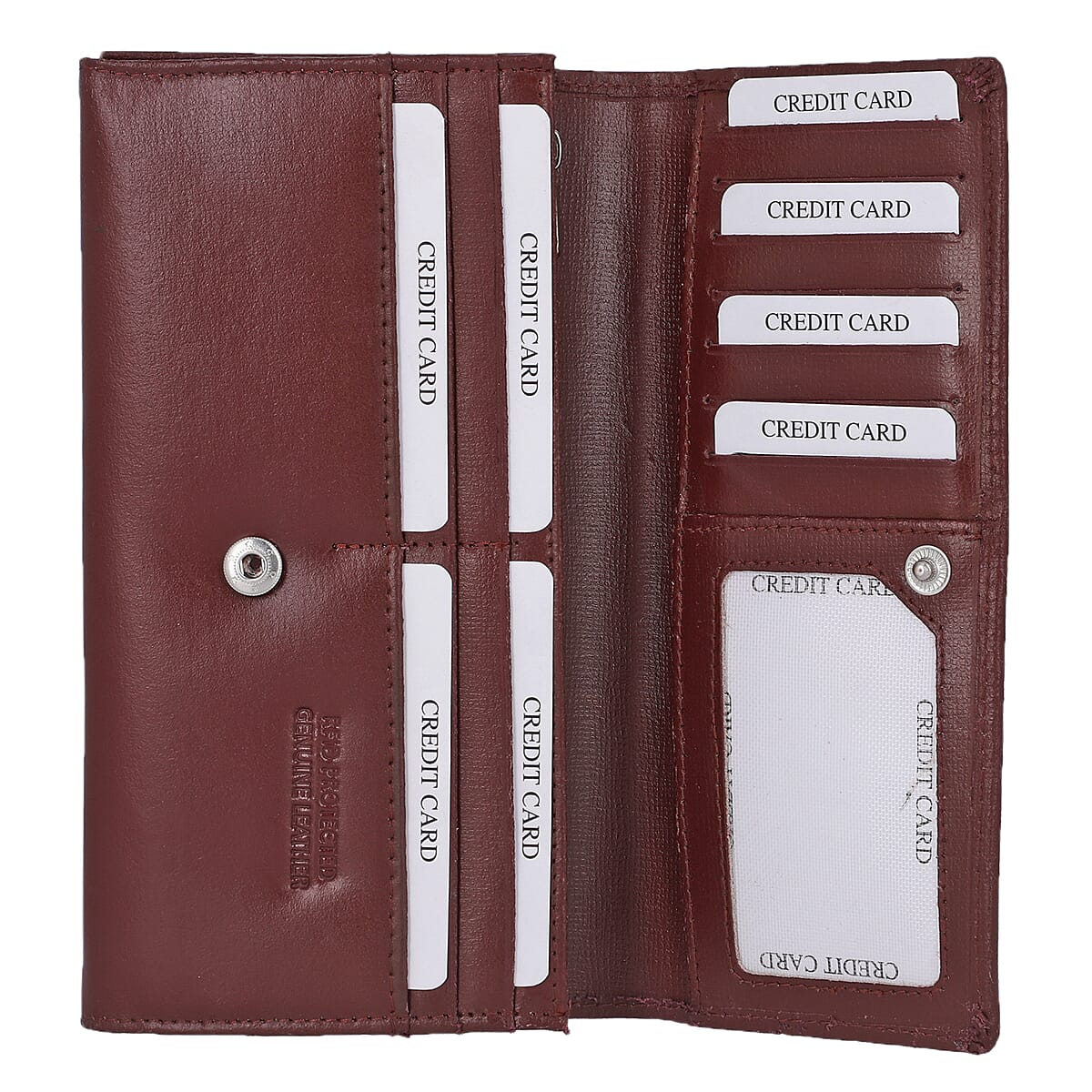 Union Code Wine Genuine Leather RFID Women's Wallet image number 4