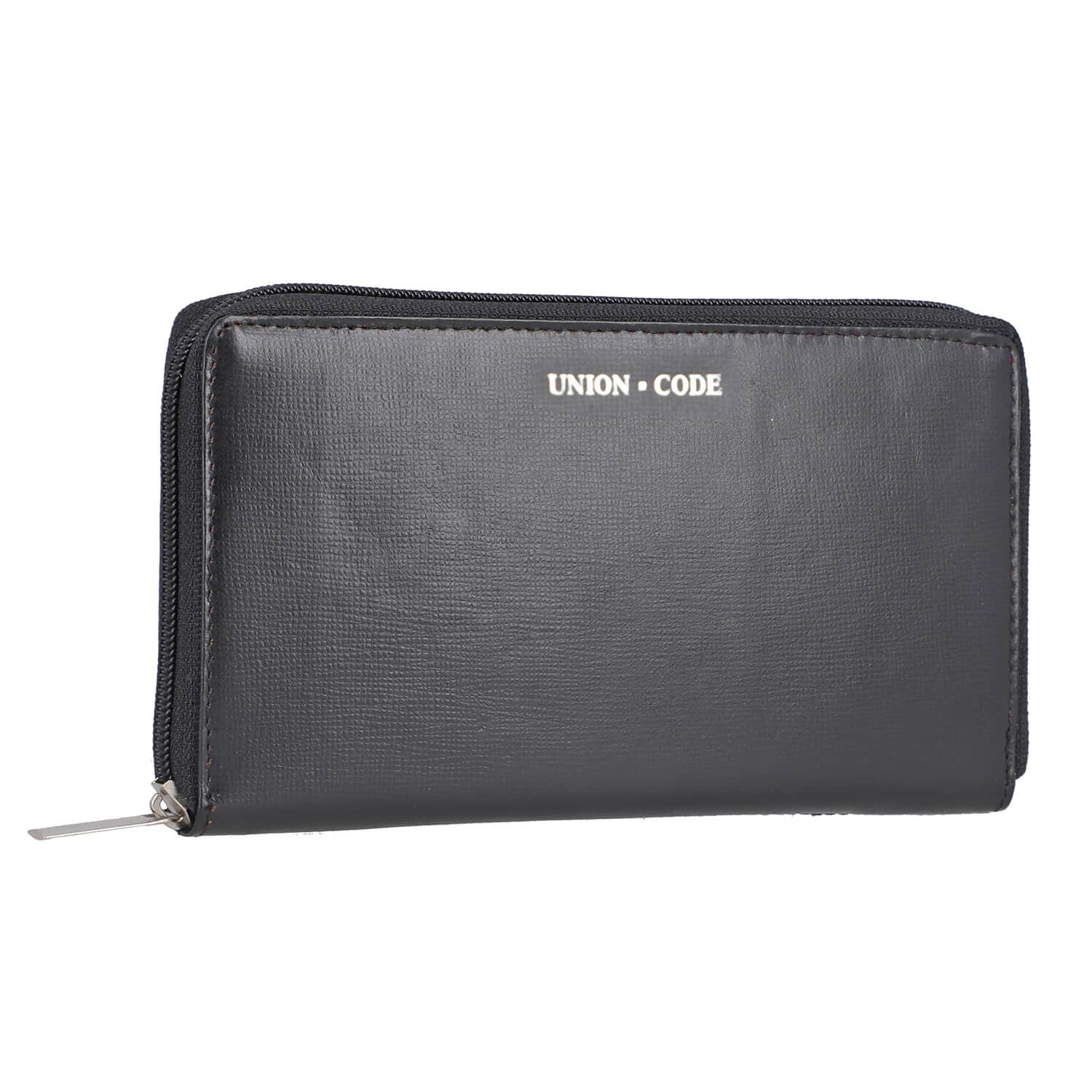 Buy Union Code Black Genuine Leather RFID Protected Women's Wallet