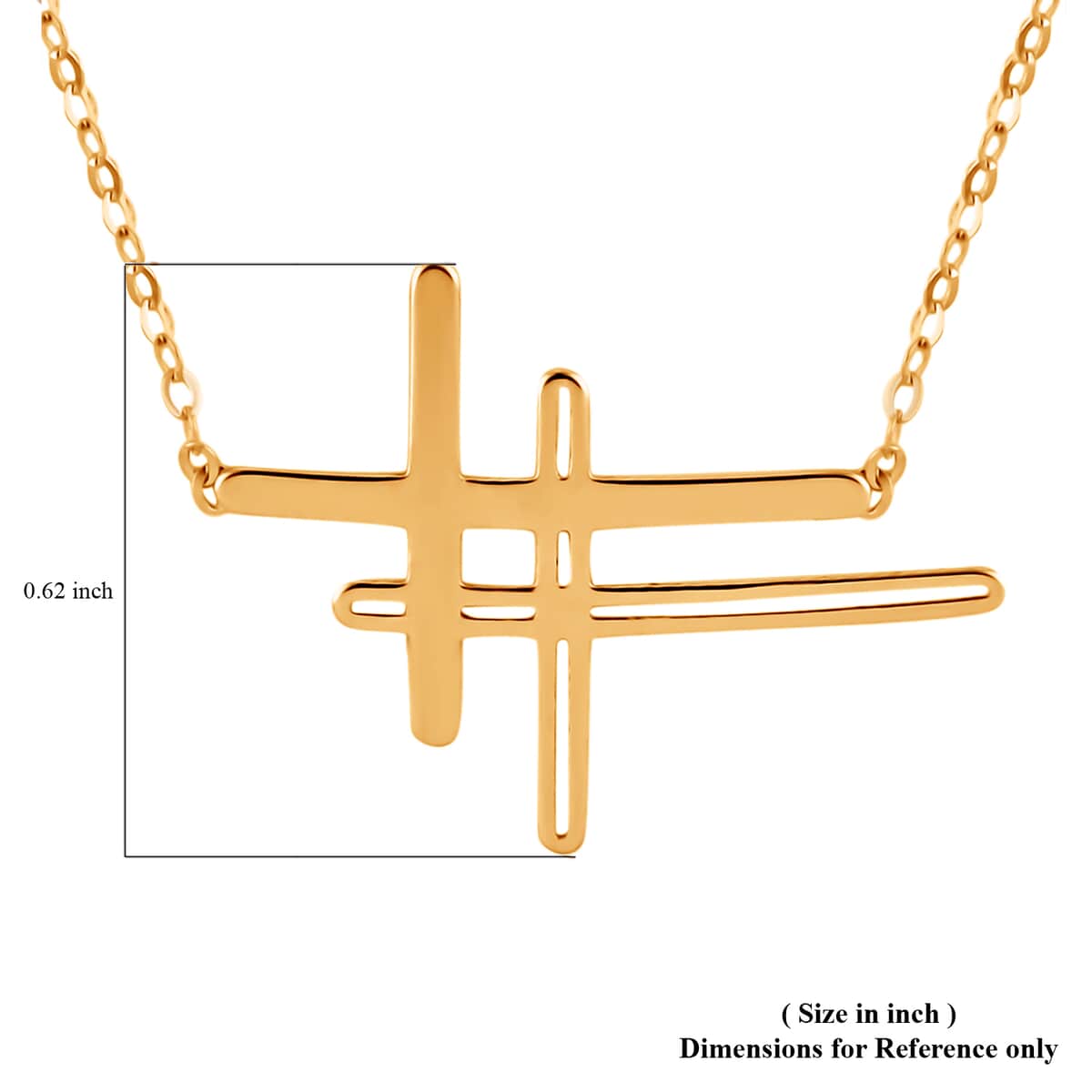 Maestro Gold Collection Italian 10K Yellow Gold Double Cross Necklace 18 Inches image number 5