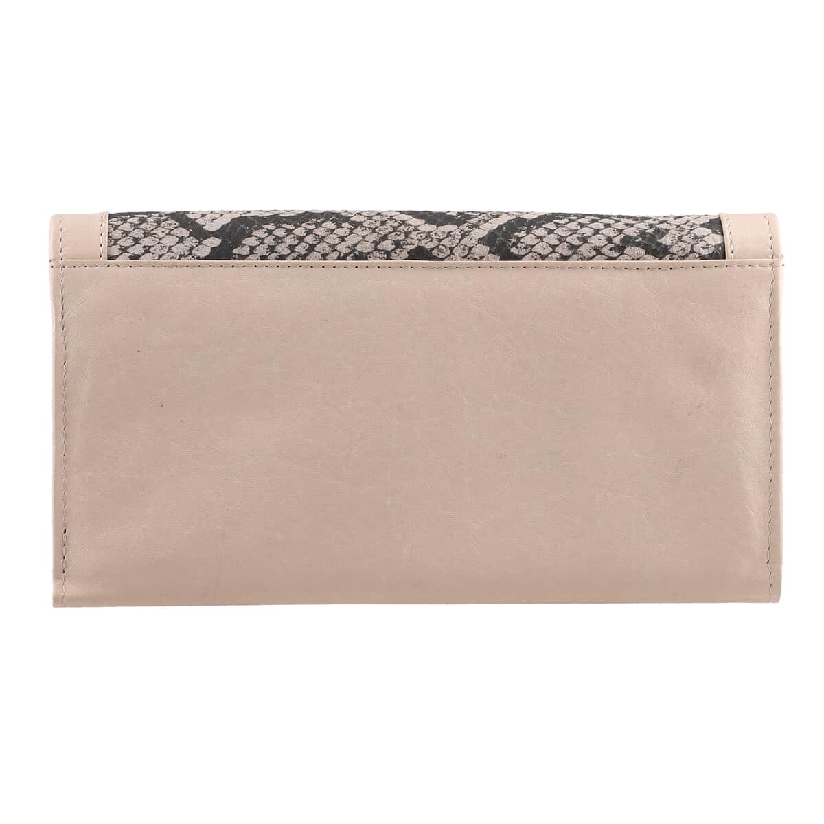 "UNION CODE -RFID Protected 100% Genuine Leather Women's Wallet SIZE: 7.5(L)x4.5(W) inches COLOR: Beige" image number 6