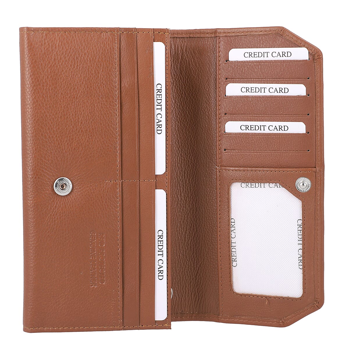 Union Code Tan Genuine Leather RFID Women's Wallet image number 4