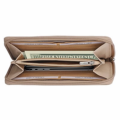Union Code Beige RFID Protected 100% Genuine Leather Wallet for Women | Leather Purse | Card Holder | Designer Wallet