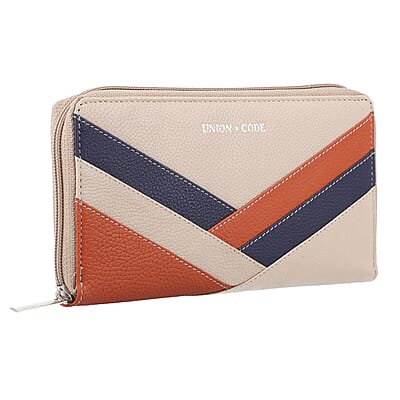 Union Code Beige RFID Protected 100% Genuine Leather Wallet for Women | Leather Purse | Card Holder | Designer Wallet