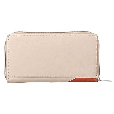 Union Code Beige RFID Protected 100% Genuine Leather Wallet for Women | Leather Purse | Card Holder | Designer Wallet