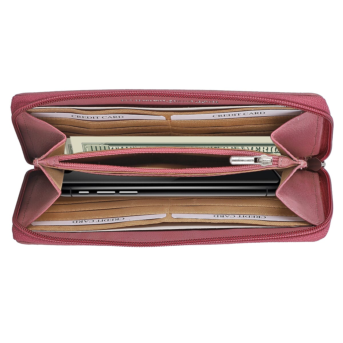 Union Code Purple RFID Protected 100% Genuine Leather Wallet for Women , Leather Purse , Card Holder , Designer Wallet image number 4