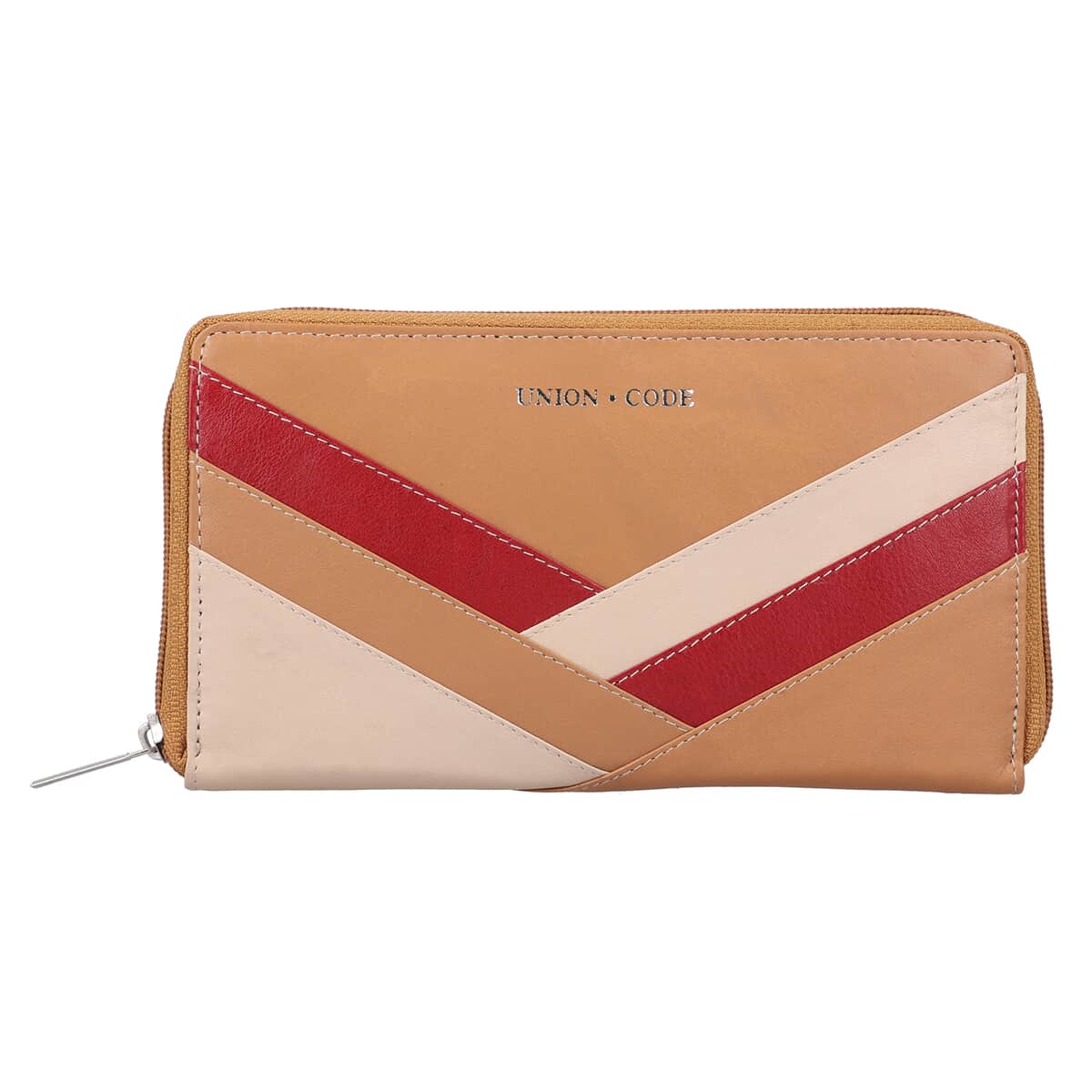 Union Code Tan RFID Protected 100% Genuine Leather Wallet for Women , Leather Purse , Card Holder , Designer Wallet image number 0